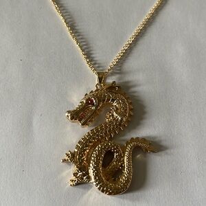 Rhinestone Dragon Vintage Style Necklace